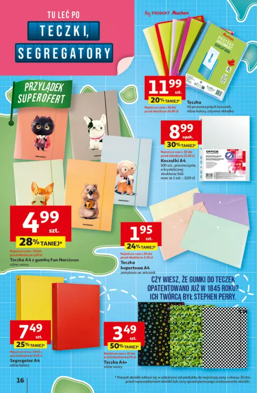 Auchan - gazetka promocyjna Gazetka Odlotowe ceny na start szkoły Hipermarket Auchan  do środy 27.08 - strona 16