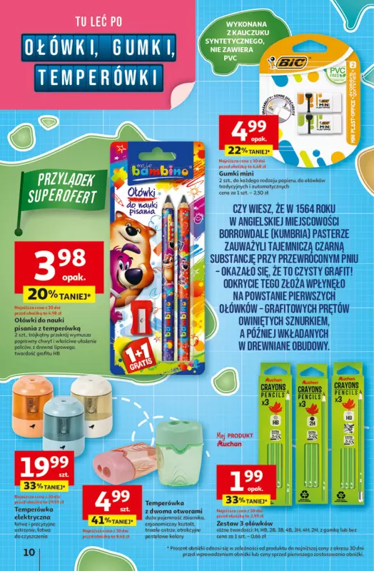 Auchan - gazetka promocyjna Gazetka Odlotowe ceny na start szkoły Hipermarket Auchan od czwartku 21.08 do środy 27.08 - strona 10