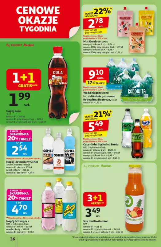 Auchan - gazetka promocyjna Gazetka Odlotowe ceny na start szkoły Hipermarket Auchan od czwartku 21.08 do środy 27.08 - strona 36