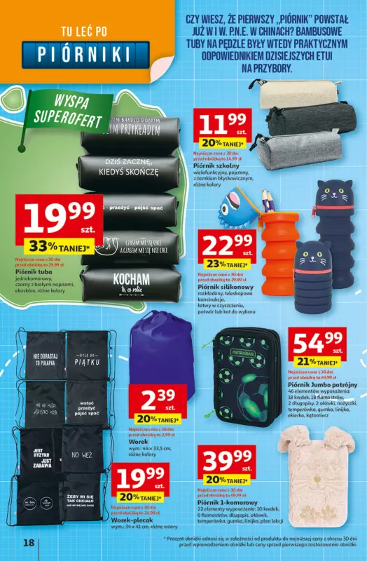 Auchan - gazetka promocyjna Gazetka Odlotowe ceny na start szkoły Hipermarket Auchan od czwartku 21.08 do środy 27.08 - strona 18