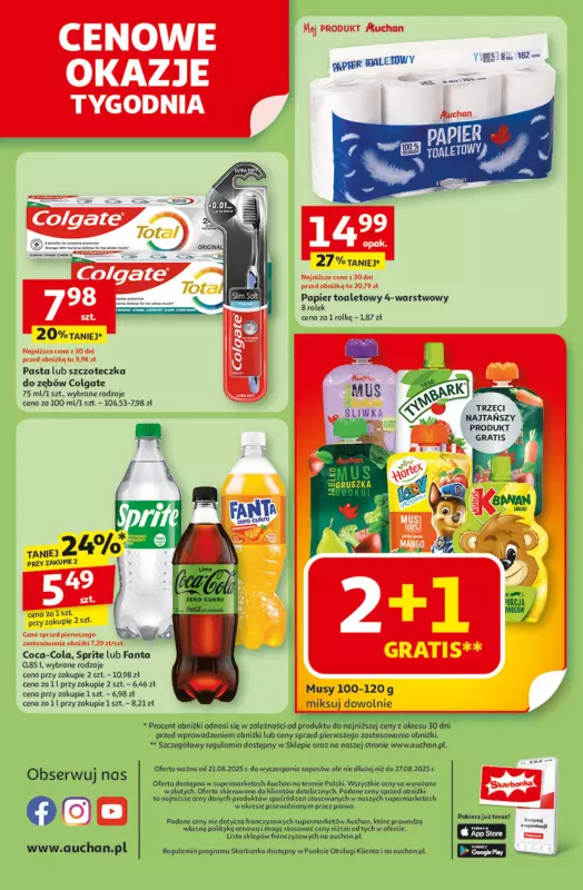 Auchan - gazetka promocyjna Gazetka Odlotowe ceny na start szkoły Supermarket Auchan od czwartku 21.08 do środy 27.08 - strona 8