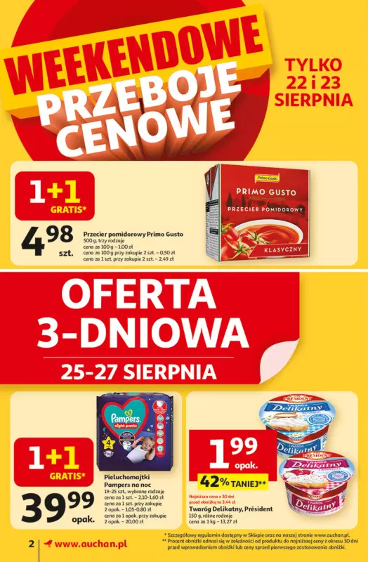 Auchan - gazetka promocyjna Gazetka Odlotowe ceny na start szkoły Supermarket Auchan od czwartku 21.08 do środy 27.08 - strona 2
