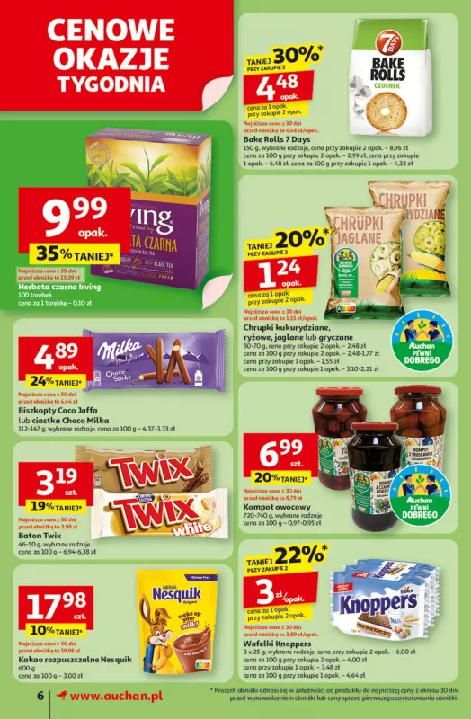 Auchan - gazetka promocyjna Gazetka Odlotowe ceny na start szkoły Supermarket Auchan od czwartku 21.08 do środy 27.08 - strona 6