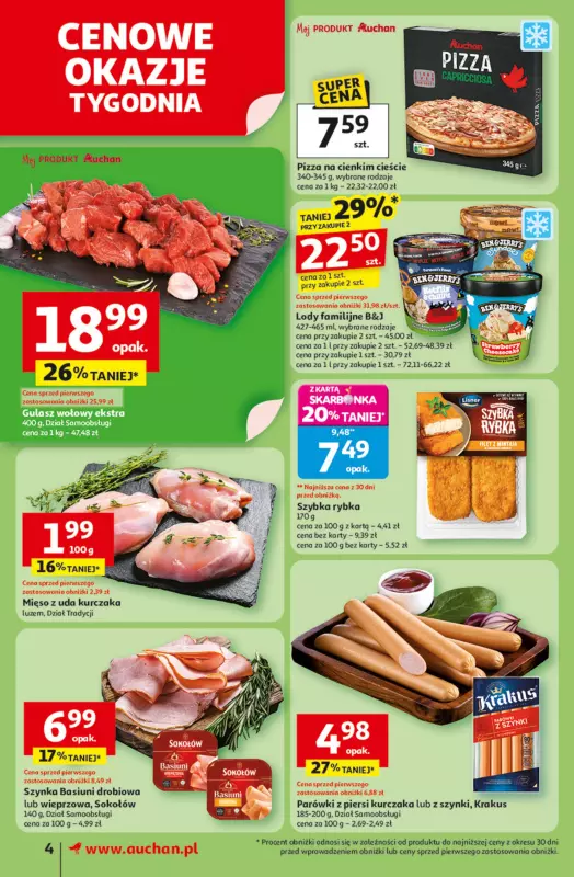 Auchan - gazetka promocyjna Gazetka Odlotowe ceny na start szkoły Supermarket Auchan od czwartku 21.08 do środy 27.08 - strona 4