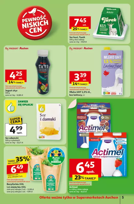 Auchan - gazetka promocyjna Gazetka Odlotowe ceny na start szkoły Supermarket Auchan od czwartku 21.08 do środy 27.08 - strona 5