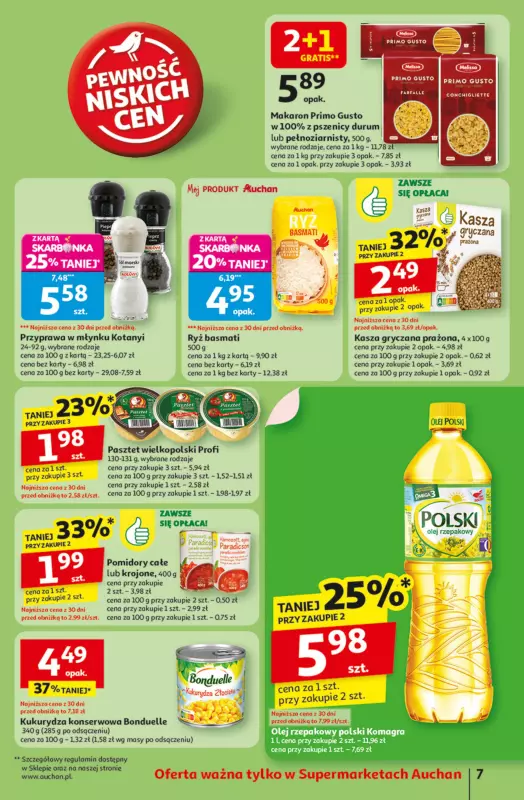 Auchan - gazetka promocyjna Gazetka Odlotowe ceny na start szkoły Supermarket Auchan od czwartku 21.08 do środy 27.08 - strona 7