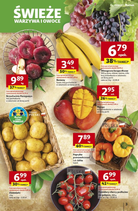 Auchan - gazetka promocyjna Gazetka Odlotowe ceny na start szkoły Supermarket Auchan  do środy 03.09 - strona 3