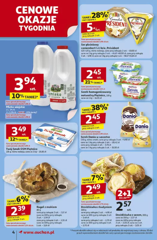 Auchan - gazetka promocyjna Gazetka Odlotowe ceny na start szkoły Supermarket Auchan od czwartku 28.08 do środy 03.09 - strona 4