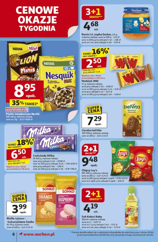 Auchan - gazetka promocyjna Gazetka Odlotowe ceny na start szkoły Supermarket Auchan od czwartku 28.08 do środy 03.09 - strona 6
