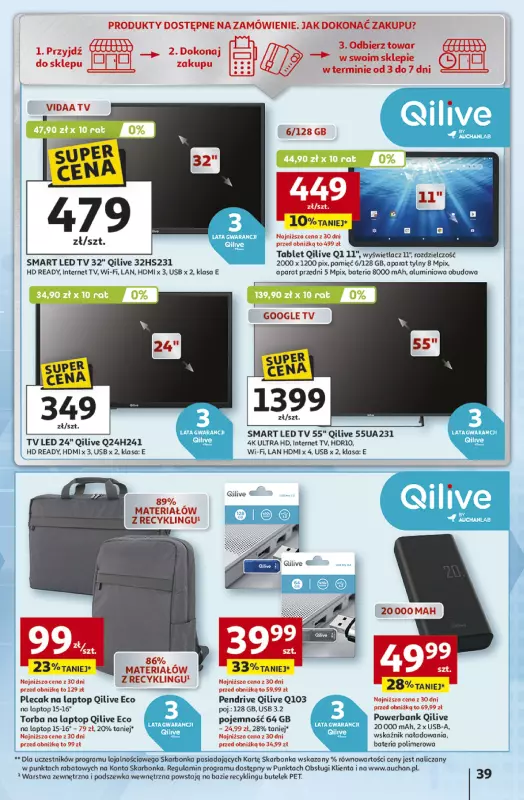 Auchan - gazetka promocyjna Gazetka Odlotowe ceny na start szkoły Hipermarket Auchan  do środy 03.09 - strona 39