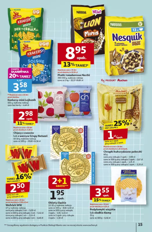 Auchan - gazetka promocyjna Gazetka Odlotowe ceny na start szkoły Hipermarket Auchan  do środy 03.09 - strona 15