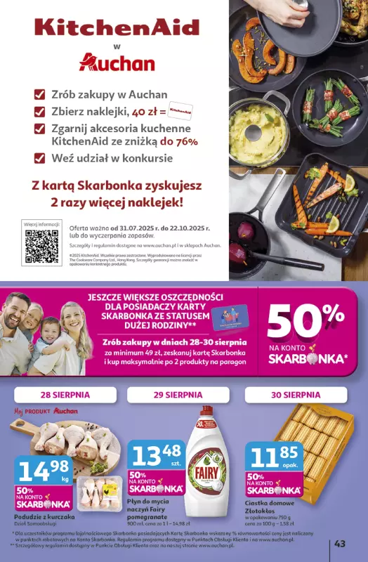 Auchan - gazetka promocyjna Gazetka Odlotowe ceny na start szkoły Hipermarket Auchan od czwartku 28.08 do środy 03.09 - strona 43