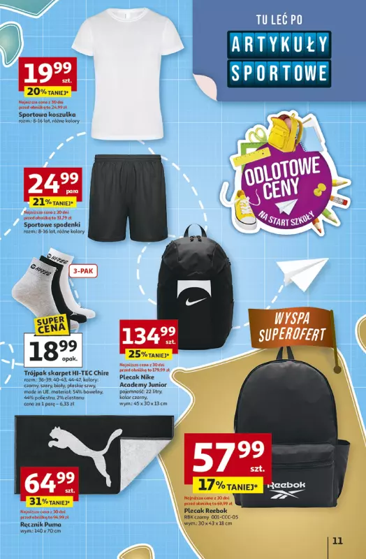 Auchan - gazetka promocyjna Gazetka Odlotowe ceny na start szkoły Hipermarket Auchan od czwartku 28.08 do środy 03.09 - strona 11