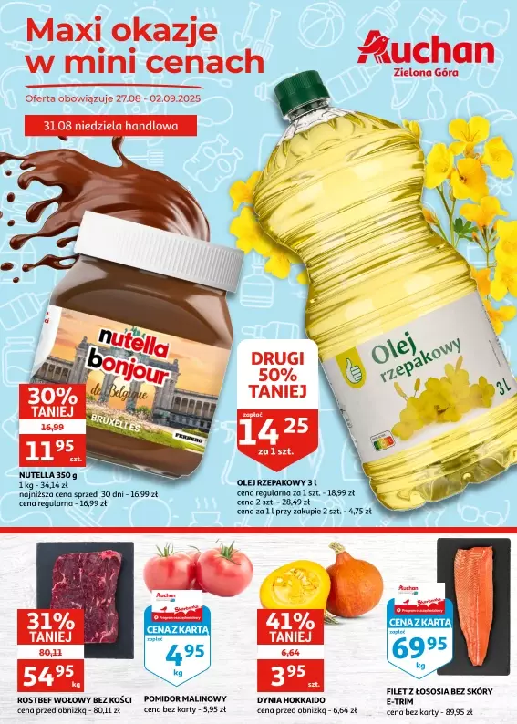 Auchan - gazetka promocyjna Gazetka Zielona Góra |  | Maxi okazje w mini cenach od środy 27.08 do wtorku 02.09