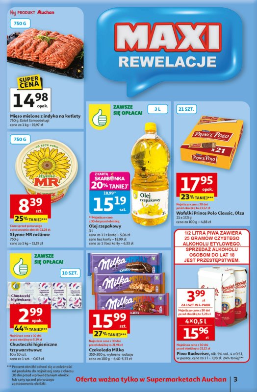 Auchan - gazetka promocyjna Odlotowe ceny na start szkoły Supermarket  do środy 10.09 - strona 3