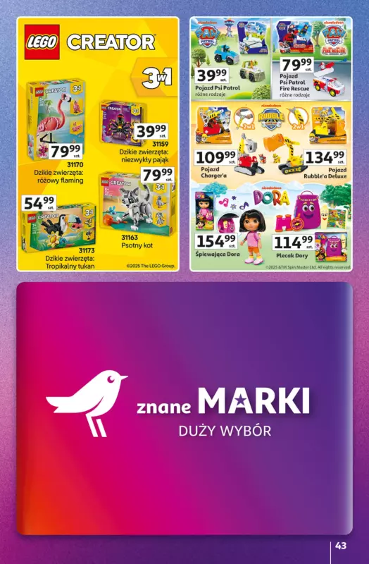 Auchan - gazetka promocyjna Znane marki duży wybór Hipermarket od czwartku 04.09 do środy 10.09 - strona 43