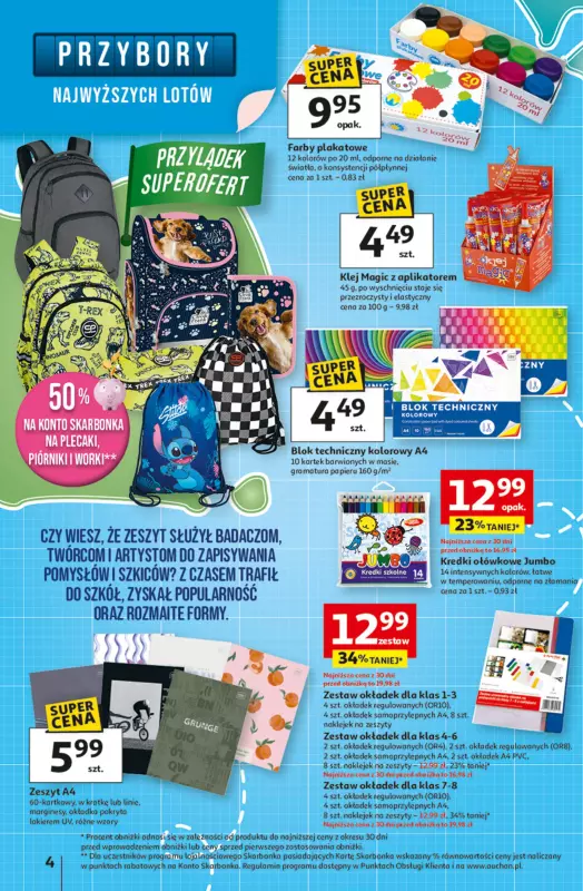 Auchan - gazetka promocyjna Odlotowe ceny na start szkoły Hipermarket od czwartku 04.09 do środy 10.09 - strona 4