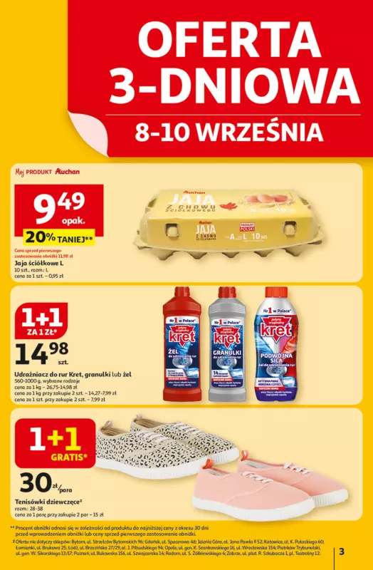 Auchan - gazetka promocyjna Odlotowe ceny na start szkoły Hipermarket  do środy 10.09 - strona 3