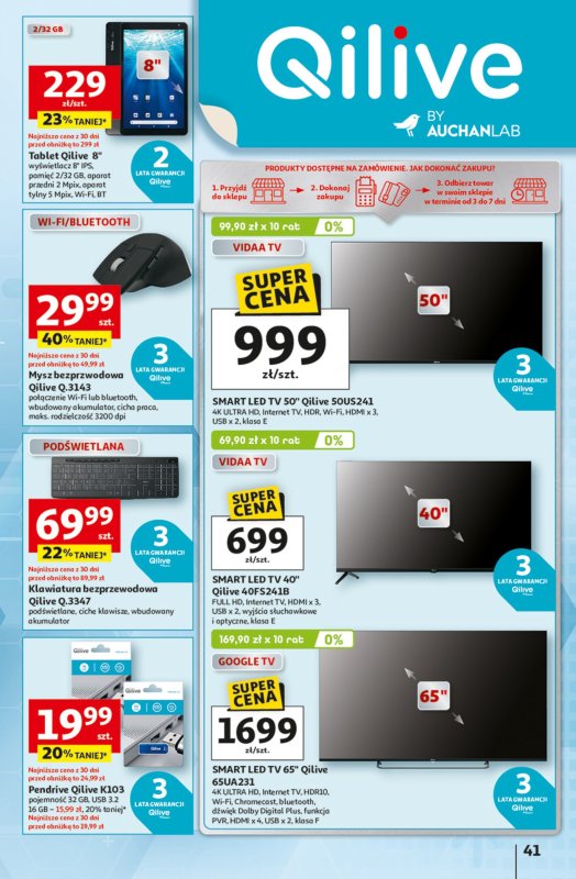 Auchan - gazetka promocyjna Odlotowe ceny na start szkoły Hipermarket  do środy 10.09 - strona 40
