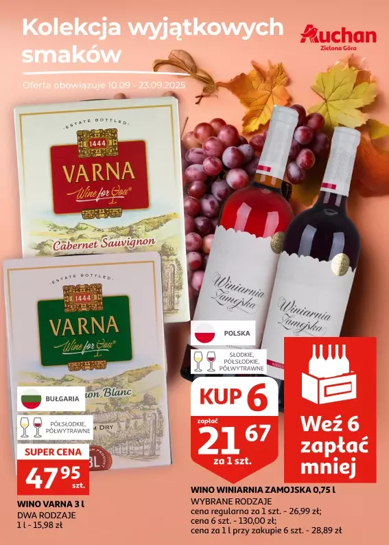 Auchan - gazetka promocyjna Gazetka Zielona Góra I Kolekcja wyjątkowych smaków od środy 10.09 do wtorku 23.09