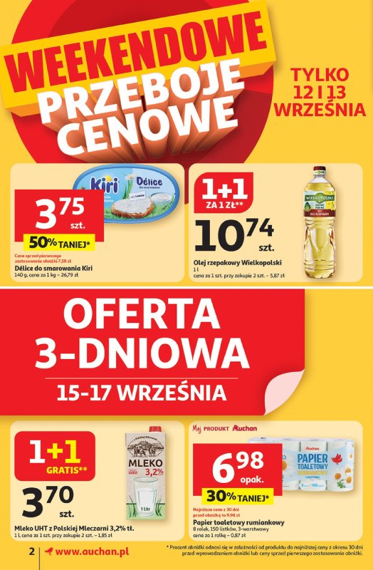 Auchan - gazetka promocyjna Pewność niskich cen Supermarket  do środy 17.09 - strona 2