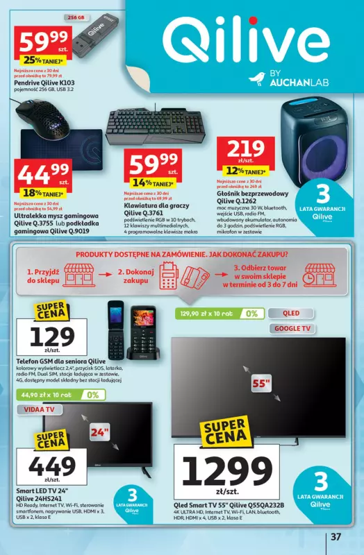Auchan - gazetka promocyjna Pewność niskich cen Hipermarket od czwartku 11.09 do środy 17.09 - strona 37