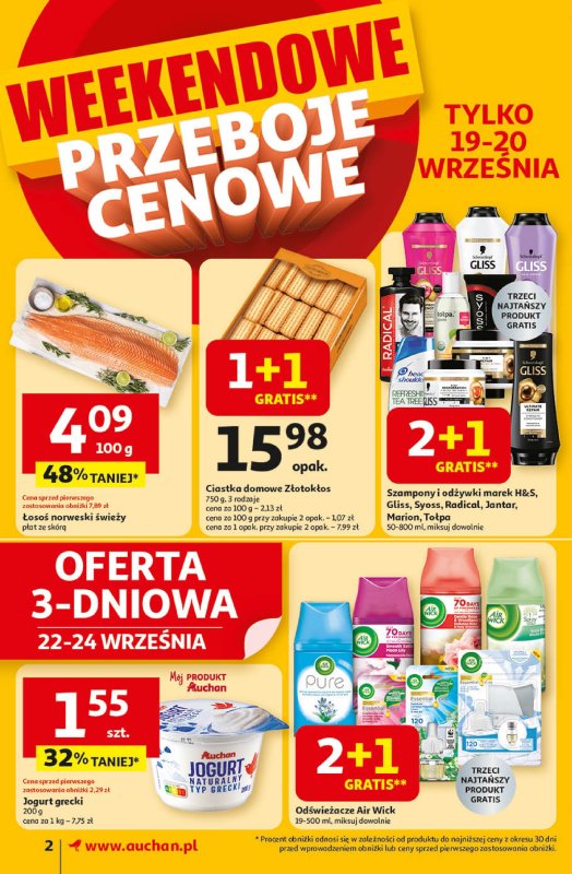 Auchan - gazetka promocyjna Pewność niskich cen Supermarket od czwartku 18.09 do środy 24.09 - strona 2