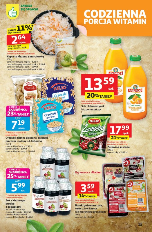 Auchan - gazetka promocyjna Pewność niskich cen Hipermarket od czwartku 18.09 do środy 24.09 - strona 15