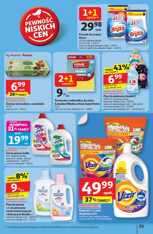 Auchan - gazetka promocyjna Pewność niskich cen Hipermarket od czwartku 18.09 do środy 24.09 - strona 33