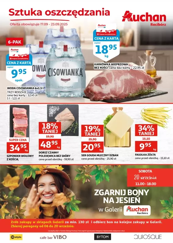 Auchan - gazetka promocyjna Gazetka Racibórz I Sztuka oszczędzania od środy 17.09 do wtorku 23.09