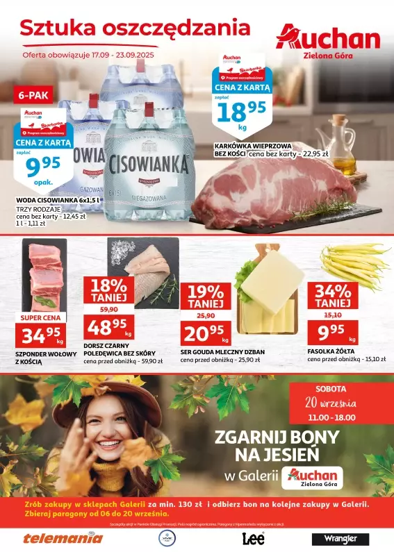 Auchan - gazetka promocyjna Gazetka Zielona Góra I Sztuka oszczędzania od środy 17.09 do wtorku 23.09