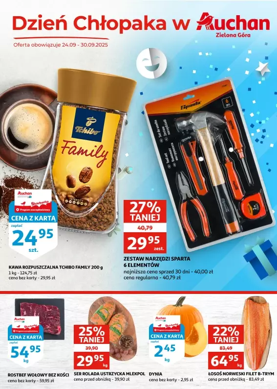 Auchan - gazetka promocyjna Gazetka Zielona Góra I Dzień Chłopaka od środy 24.09 do wtorku 30.09