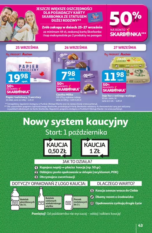 Auchan - gazetka promocyjna Gazetka Pewność niskich cen Hipermarket Auchan od czwartku 25.09 do środy 01.10 - strona 43