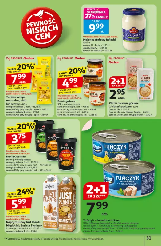 Auchan - gazetka promocyjna Gazetka Pewność niskich cen Hipermarket Auchan od czwartku 25.09 do środy 01.10 - strona 31