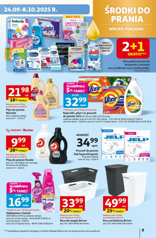Auchan - gazetka promocyjna Gazetka Pewność niskich cen Hipermarket Auchan od czwartku 25.09 do środy 01.10 - strona 9