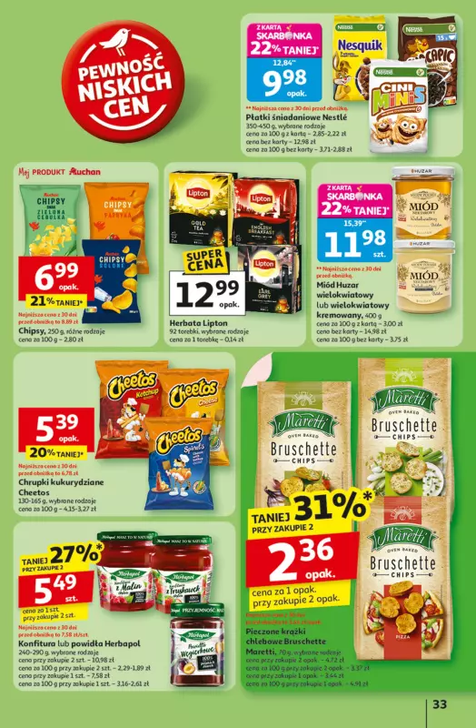 Auchan - gazetka promocyjna Gazetka Pewność niskich cen Hipermarket Auchan od czwartku 25.09 do środy 01.10 - strona 33