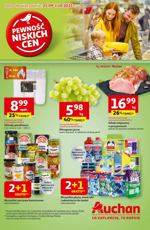 Auchan - gazetka promocyjna Gazetka Pewność niskich cen Hipermarket Auchan od czwartku 25.09 do środy 01.10
