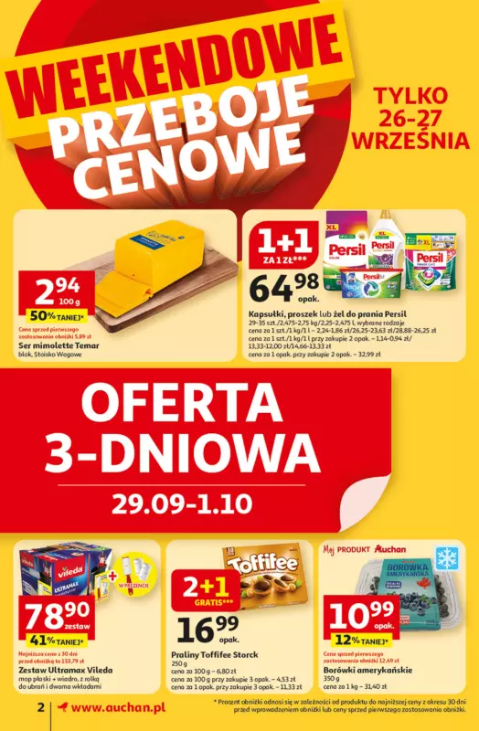 Auchan - gazetka promocyjna Gazetka Pewność niskich cen Supermarket Auchan od czwartku 25.09 do środy 01.10 - strona 2