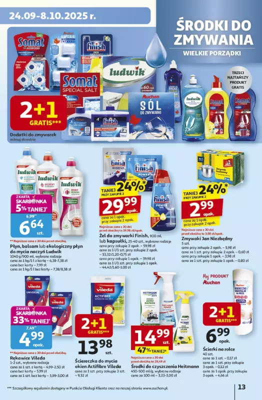Auchan - gazetka promocyjna Gazetka Pewność niskich cen Hipermarket Auchan  do środy 08.10 - strona 13