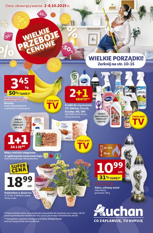 Auchan - gazetka promocyjna Gazetka Pewność niskich cen Hipermarket Auchan  do środy 08.10