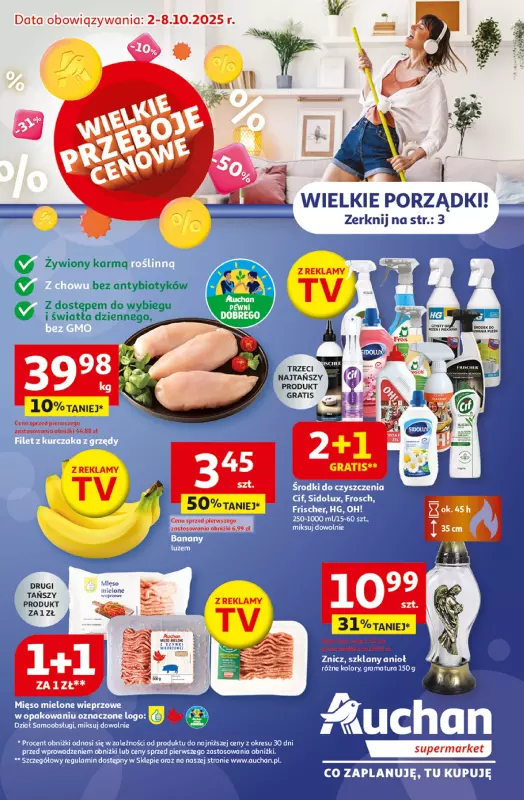 Auchan - gazetka promocyjna Gazetka Wielkie przeboje cenowe Supermarket Auchan od czwartku 02.10 do środy 08.10