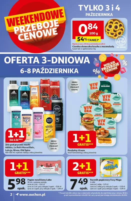 Auchan - gazetka promocyjna Gazetka Wielkie przeboje cenowe Supermarket Auchan od czwartku 02.10 do środy 08.10 - strona 2