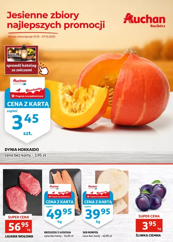 Auchan - gazetka promocyjna Gazetka Racibórz I Jesienne zbiory najlepszych promocji od środy 01.10 do wtorku 07.10