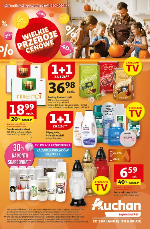 Auchan - gazetka promocyjna Gazetka Wielkie przeboje cenowe Supermarket Auchan od czwartku 09.10 do środy 15.10