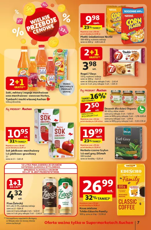 Auchan - gazetka promocyjna Gazetka Wielkie przeboje cenowe Supermarket Auchan od czwartku 09.10 do środy 15.10 - strona 7