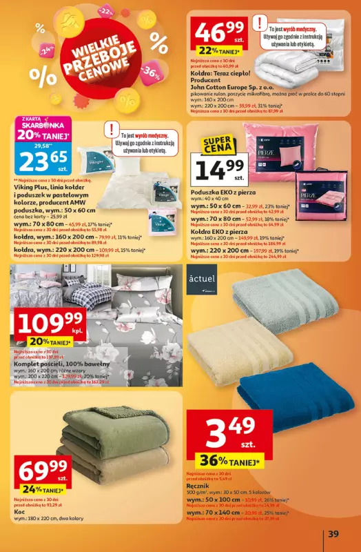 Auchan - gazetka promocyjna Gazetka Wielkie przeboje cenowe Hipermarket Auchan od czwartku 09.10 do środy 15.10 - strona 39