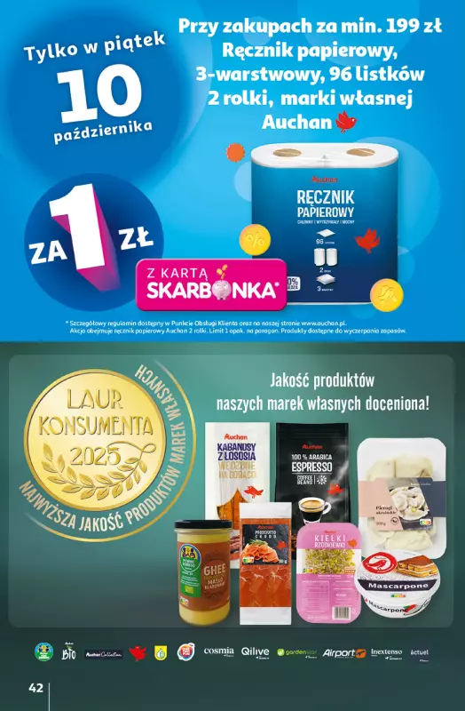 Auchan - gazetka promocyjna Gazetka Wielkie przeboje cenowe Hipermarket Auchan od czwartku 09.10 do środy 15.10 - strona 42