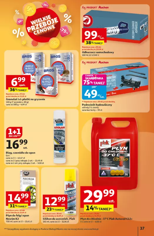 Auchan - gazetka promocyjna Gazetka Wielkie przeboje cenowe Hipermarket Auchan od czwartku 09.10 do środy 15.10 - strona 37