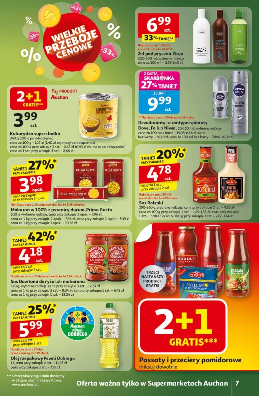 Auchan - gazetka promocyjna Wielkie przeboje cenowe Supermarket od czwartku 16.10 do środy 22.10 - strona 7