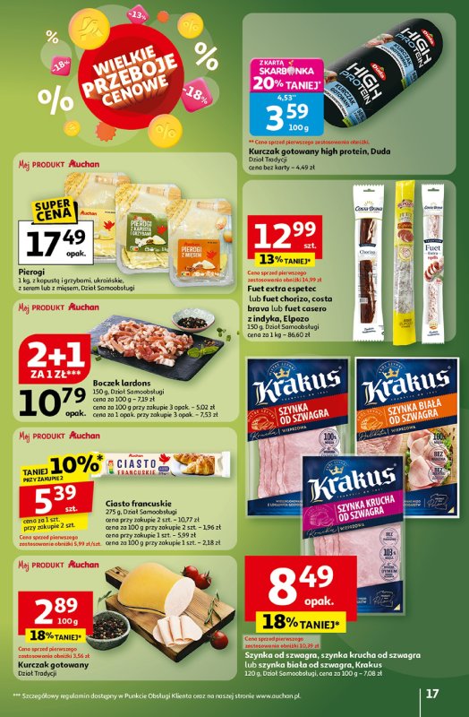 Auchan - gazetka promocyjna Wielkie przeboje cenowe Hipermarket od czwartku 16.10 do środy 22.10 - strona 17